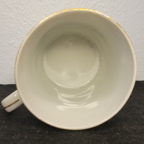 Vtg Cup Tea Coffee Hot Chocolate Gold Trimmed Porcelain Forget Me Nots Flowers - Picture 3 of 5